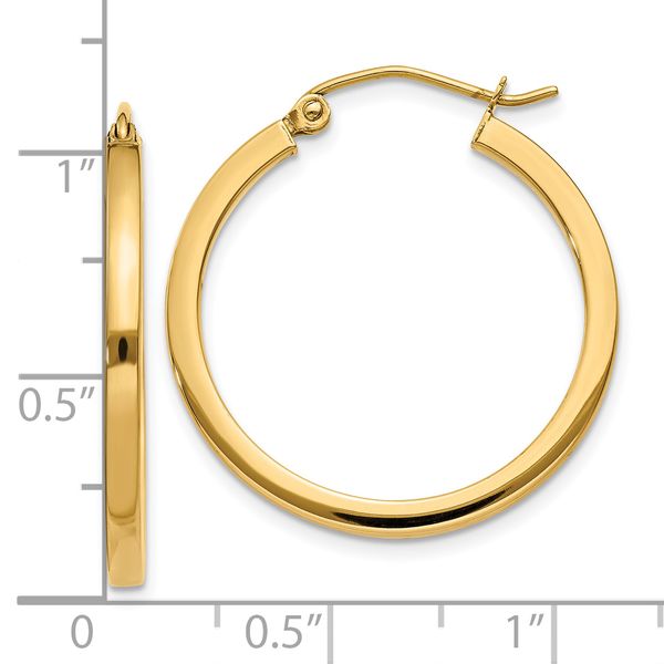 Leslie's 14k 2mm Square Tube Hoop Earrings - Image 4