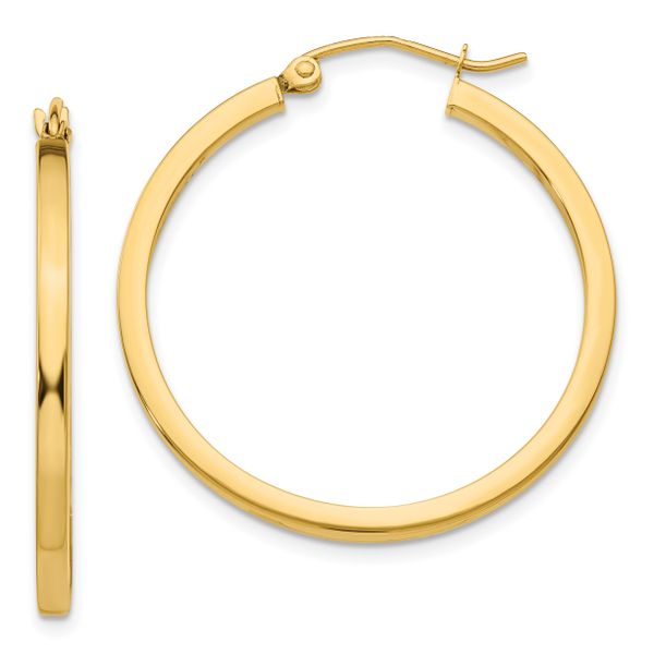 Leslie's 14k 2mm Square Tube Hoop Earrings