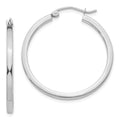 Leslie's 14k White Gold 2mm Square Tube Hoop Earrings