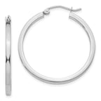 Leslie's 14k White Gold 2mm Square Tube Hoop Earrings