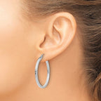 Leslie's 14k White Gold 2mm Square Tube Hoop Earrings - Image 3