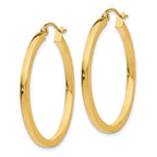 Leslie's 14k 2mm Square Tube Hoop Earrings - Image 2