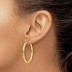 Leslie's 14k 2mm Square Tube Hoop Earrings - Image 3