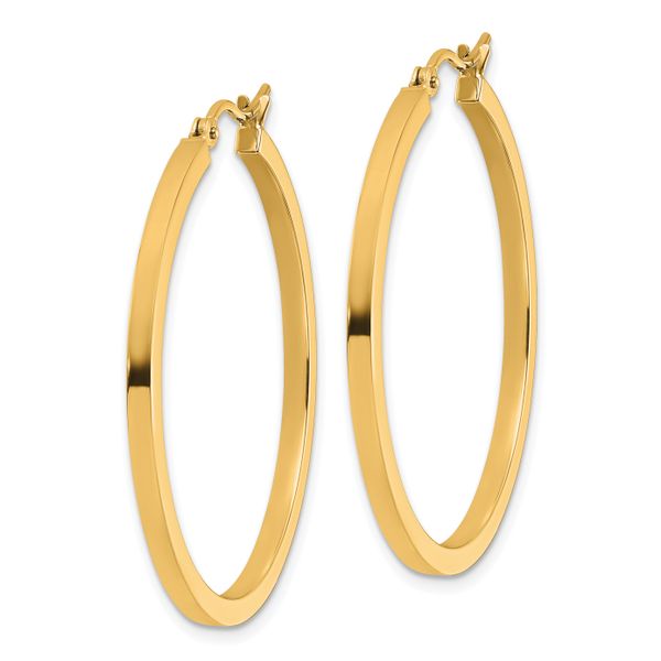 Leslie's 14k 2mm Square Tube Hoop Earrings - Image 2