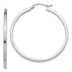 Leslie's 14k White Gold 2mm Square Tube Hoop Earrings