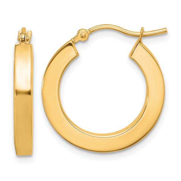 Leslie's 14k 3mm Polished Square Hoop Earrings
