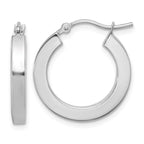 Leslie's 14k White Gold 3mm Polished Square Tube Hoop Earrings