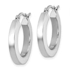 Leslie's 14k White Gold 3mm Polished Square Tube Hoop Earrings - Image 2