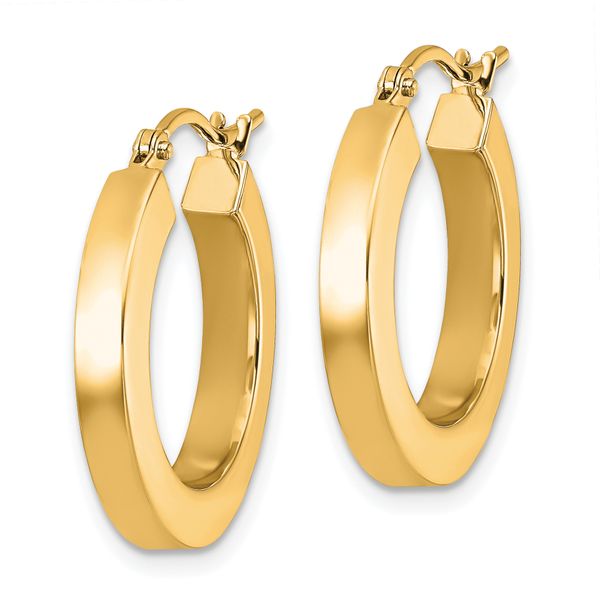 Leslie's 14k 3mm Polished Square Hoop Earrings - Image 2