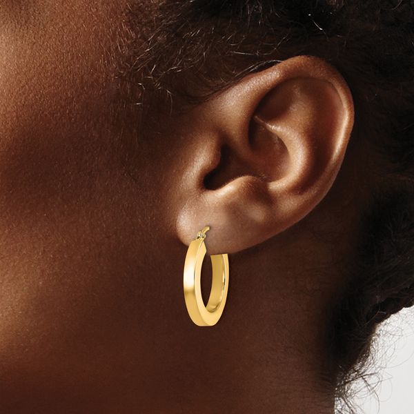 Leslie's 14k 3mm Polished Square Hoop Earrings - Image 3
