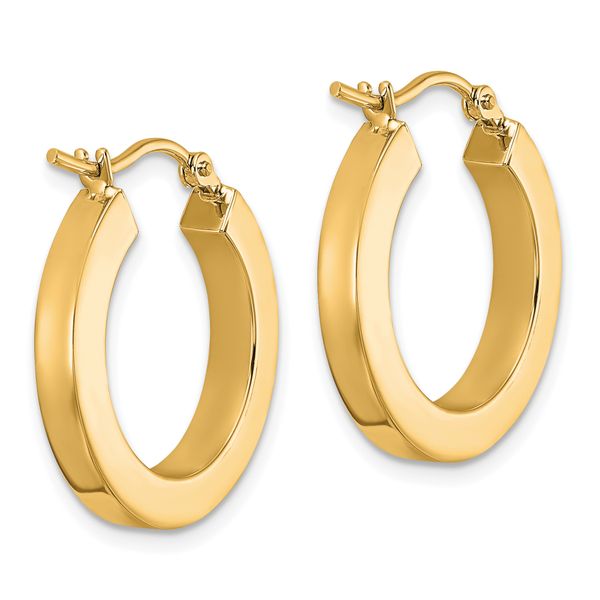 Leslie's 14k 3mm Polished Square Hoop Earrings - Image 4