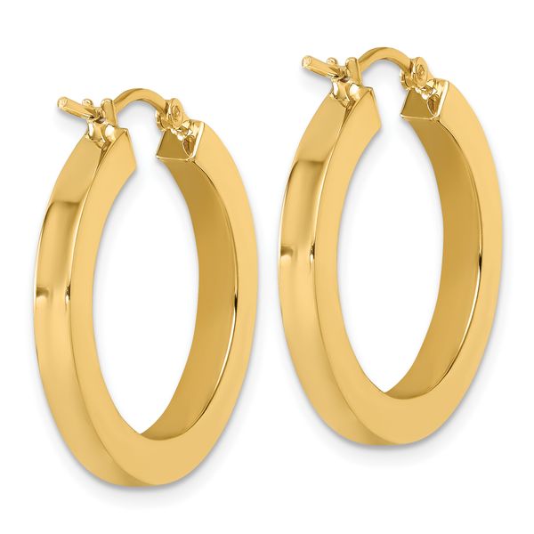 Leslie's 14k 3mm Polished Square Hoop Earrings - Image 4