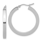 Leslie's 14k White Gold 3mm Polished Square Tube Hoop Earrings