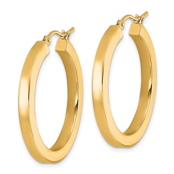 Leslie's 14k 3mm Polished Square Hoop Earrings - Image 2