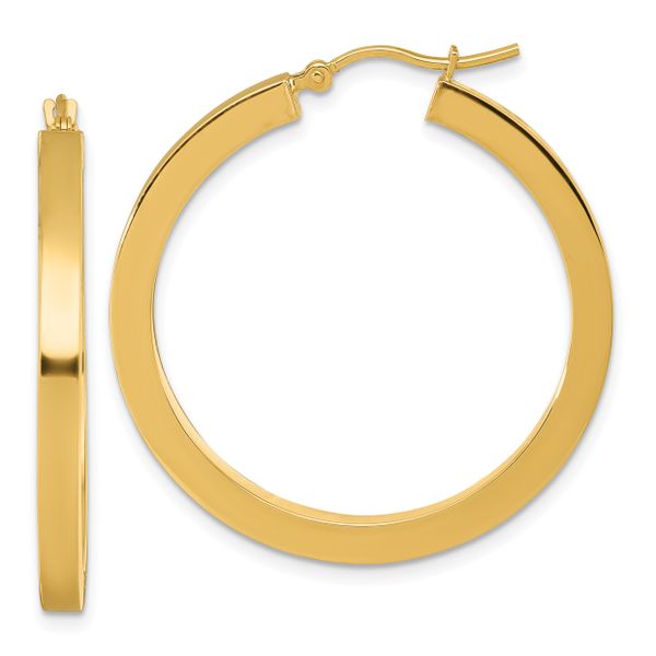Leslie's 14k 3mm Polished Square Hoop Earrings