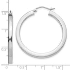 Leslie's 14k White Gold 3mm Polished Square Tube Hoop Earrings - Image 4