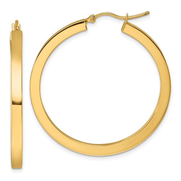 Leslie's 14k 3mm Polished Square Hoop Earrings