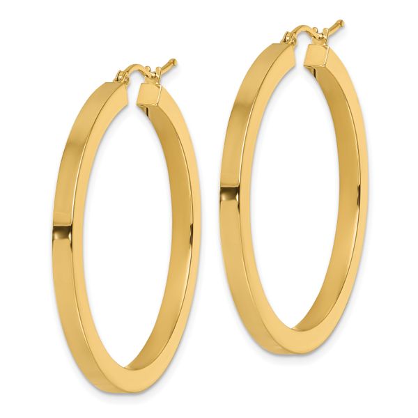 Leslie's 14k 3mm Polished Square Hoop Earrings - Image 2