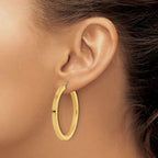 Leslie's 14k 3mm Polished Square Hoop Earrings - Image 3