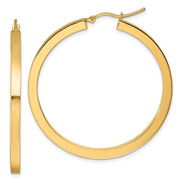 Leslie's 14k 3mm Polished Square Hoop Earrings