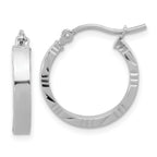 Leslie's 14k White Gold Small 3mm D/C Edge Polished Hoop Earrings