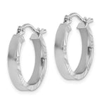 Leslie's 14k White Gold Small 3mm D/C Edge Polished Hoop Earrings - Image 2