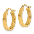 Leslie's 14k Small 3mm D/C Edge Polished Hoop Earrings - Image 2