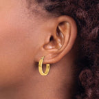 Leslie's 14k Small 3mm D/C Edge Polished Hoop Earrings - Image 3