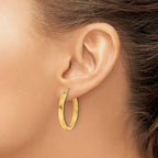 Leslie's 14k D/C Edge Medium 3mm Polished Hoop Earrings - Image 3