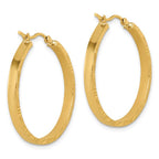 Leslie's 14k D/C Edge Large 3mm Polished Hoop Earrings - Image 4
