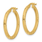 Leslie's 14K Polished and Grooved Round Hoop Earrings - Image 2