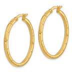 Leslie's 14K Polished and Grooved Round Hoop Earrings - Image 2