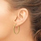 Leslie's 14K Polished and Grooved Round Hoop Earrings - Image 3