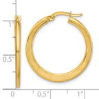 Leslie's 14K Polished and Scratch Finish Round Hoop Earrings - Image 4