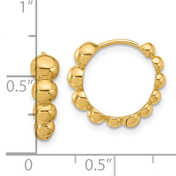 Leslie's 14K Polished Beaded Hoop Earrings - Image 4
