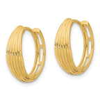 Leslie's 14K Polished and Grooved Hinged Hoop Earrings - Image 2