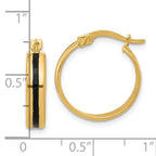 Leslie's 14K Polished with Black Enamel Hoop Earrings - Image 4