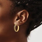 Leslie's 14K Polished with Black Enamel Hoop Earrings - Image 3