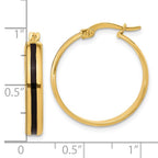 Leslie's 14K Polished with Black Enamel Hoop Earrings - Image 4
