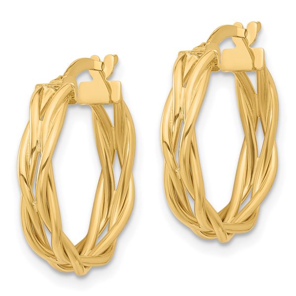 Leslie's 14K Polished Braided Hoop Earrings - Image 2