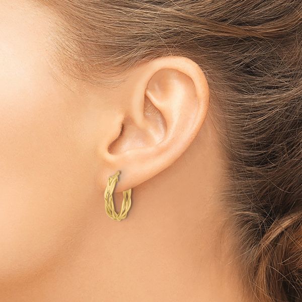 Leslie's 14K Polished Braided Hoop Earrings - Image 3