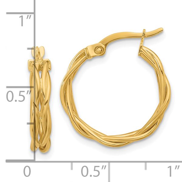 Leslie's 14K Polished Braided Hoop Earrings - Image 4