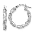 Leslie's 14K White Gold Polished Twisted Hoop Earrings