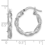 Leslie's 14K White Gold Polished Twisted Hoop Earrings - Image 4
