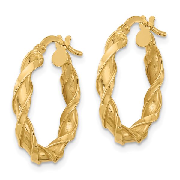 Leslie's 14K Polished Twisted Hoop Earrings - Image 2