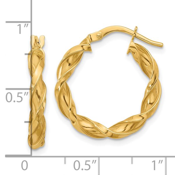 Leslie's 14K Polished Twisted Hoop Earrings - Image 4