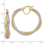 Leslie's 14K w/Rhodium Braided Mesh Stretch Hoop Earrings - Image 4