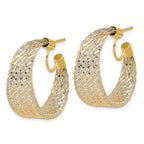 Leslie's 14K w/Rhodium Braided Mesh Stretch Post Hoop Earrings - Image 2