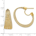 Leslie's 14K w/Rhodium Braided Mesh Stretch Post Hoop Earrings - Image 4