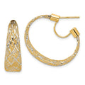 Leslie's 14K w/Rhodium Braided Mesh Stretch Post Hoop Earrings